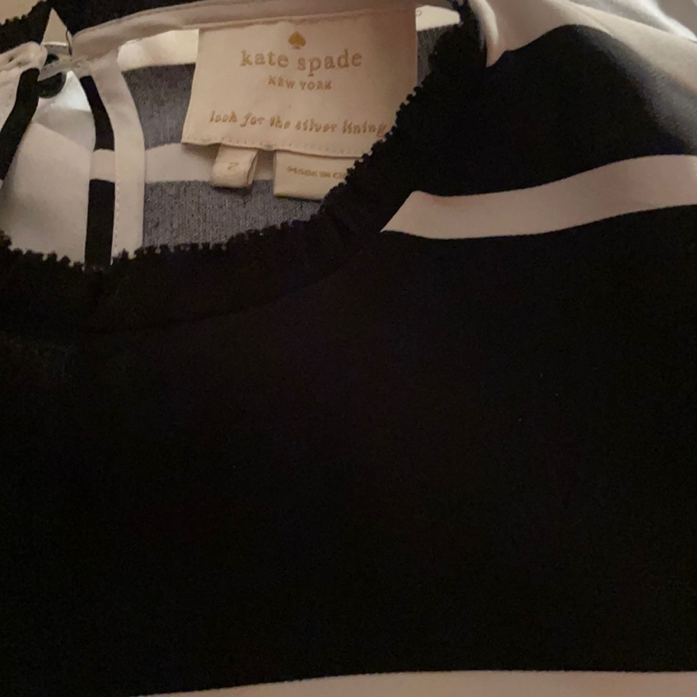KATE SPADE BLACK WHITE RUNWAY DRESS Sz XS